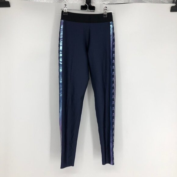 Ultracor X SoulCycle Navy Blue Skull  Iridescent Leggings w Raw Hem size XS - Picture 14 of 16